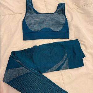 Fabletics Blue and Gray Activewear Set